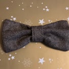 Brown Tweed Bow Tie, clip on Stocking filler 