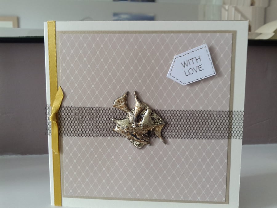 Gold modern with love card