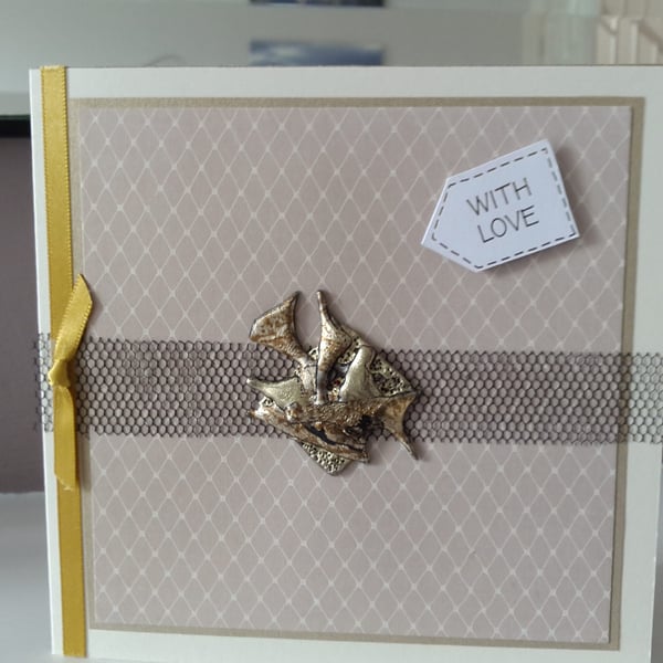 Gold modern with love card