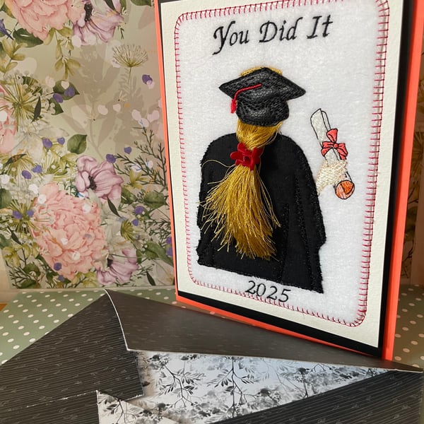 Handmade 3D greetings card Graduation female