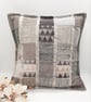 Light grey patchwork cushion cover with envelope back.   - Image 9