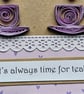 Quilled Tea Cups Square Blank Card 5 " x 5" Handmade ans Unique - Image 4