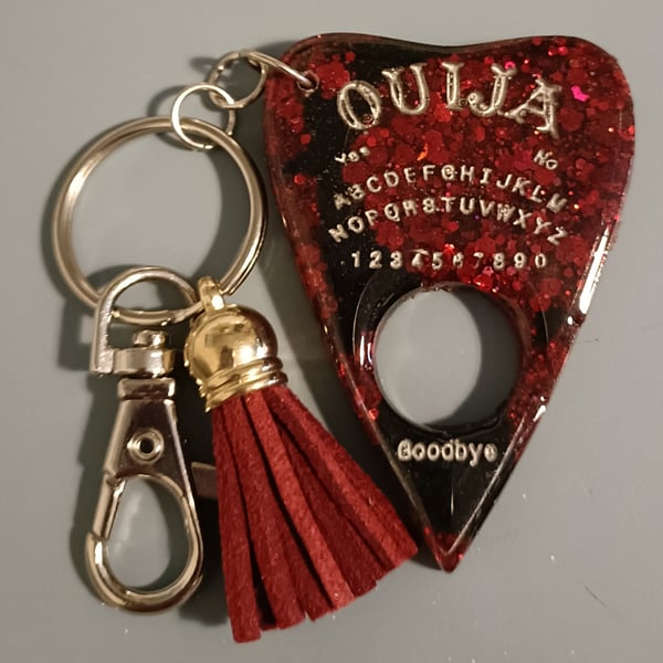 Red and black Ouija keyring 