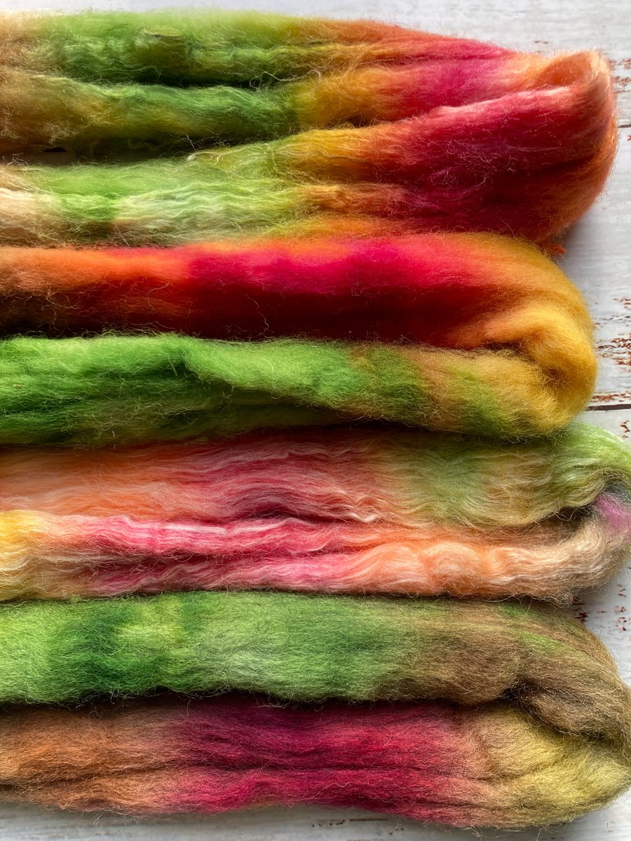 Faery fluff spinning felting fibre pack Autumn mixed fibres 75g