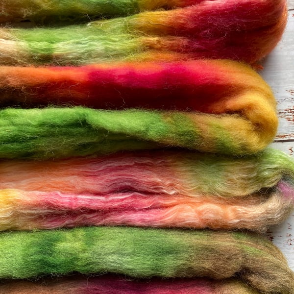 Faery fluff spinning felting fibre pack Autumn mixed fibres 75g