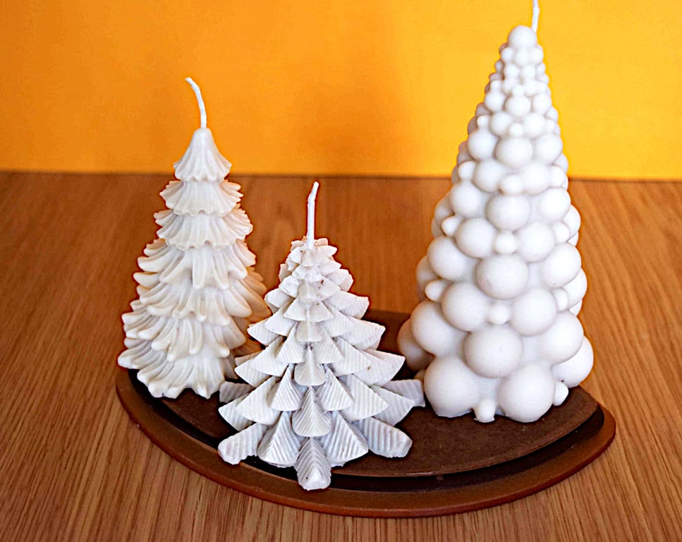 Candles Candy Cane Highly Scented Trio of Christmas Trees