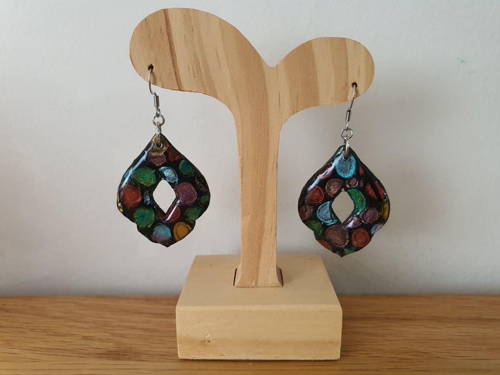 Multicoloured Drop Morrocan Style Earrings