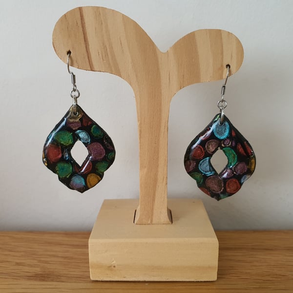 Multicoloured Drop Morrocan Style Earrings