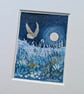 Moonlight Flight - Original miniature. A5 Mounted