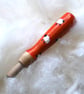  Hand painted orange sheep wooden needle grip tool for needle felting 