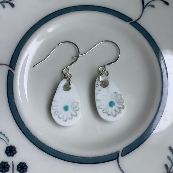 Handmade Ceramic Earrings One of a Kind Sterling Silver Eco Friendly Gifts