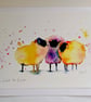 With Love to Ewe Signed print card 