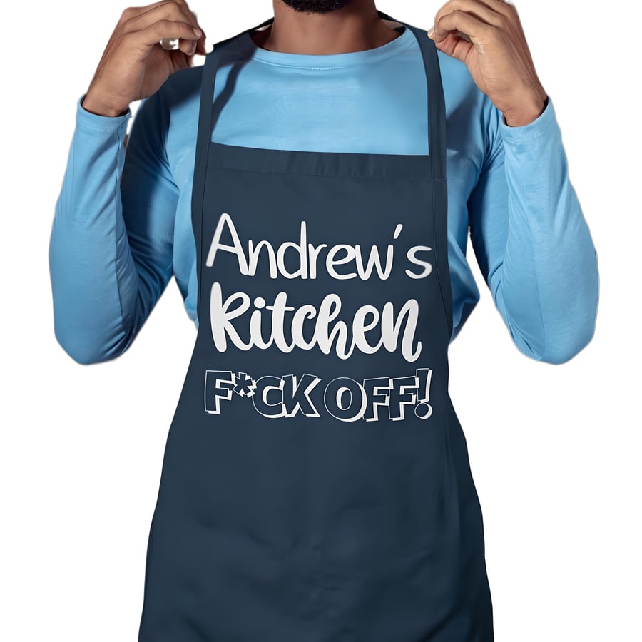 Personalised Rude Kitchen Apron - Personalised Name's Kitchen F Off