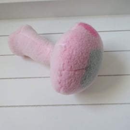 pink plush toadstool grey heart