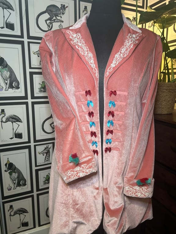 Pink up cycled bohemian style coat