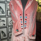 Pink up cycled bohemian style coat