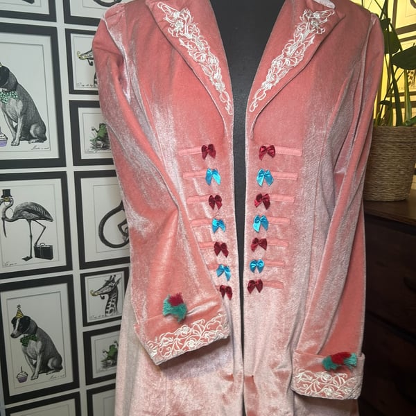Pink up cycled bohemian style coat