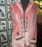 Pink up cycled bohemian style coat
