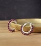 Garnet Gemstone Silver Hoop Earrings - Handmade Artisan Jewellery  - Image 3