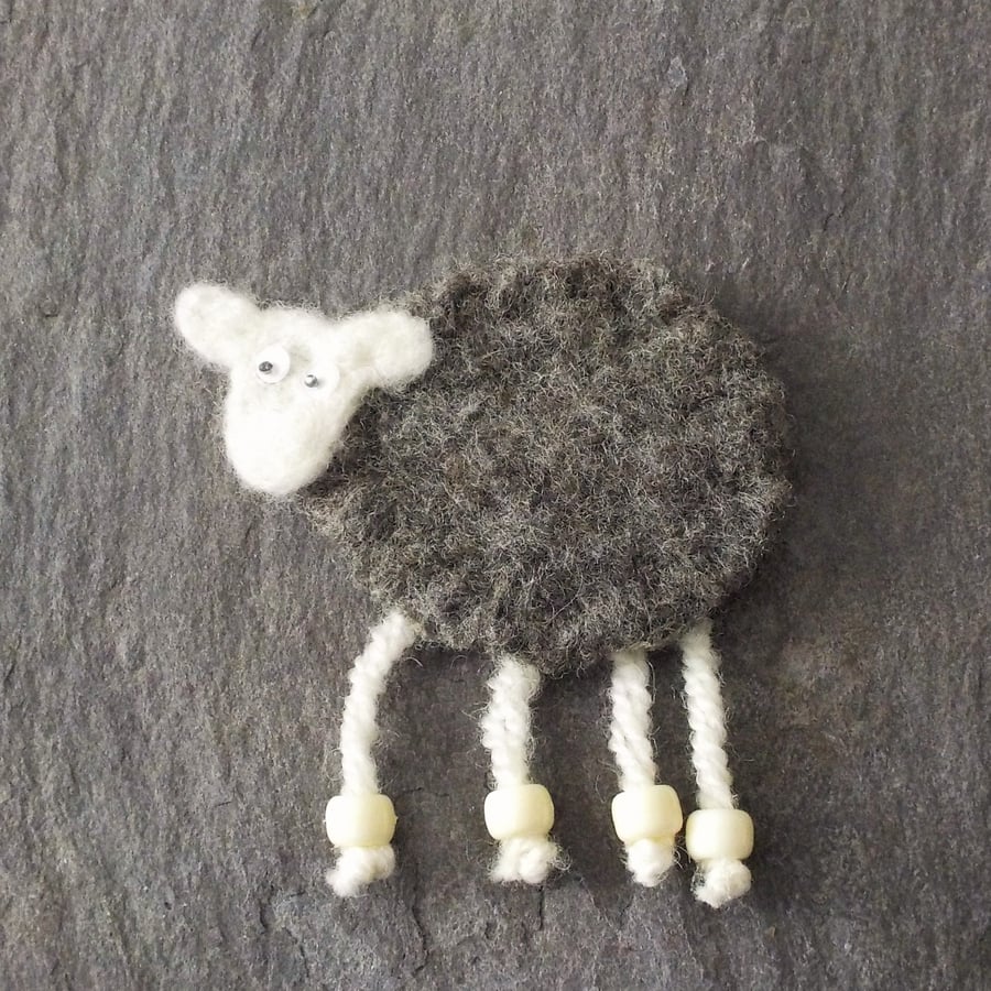 Felt fridge magnet Herdwick grey sheep