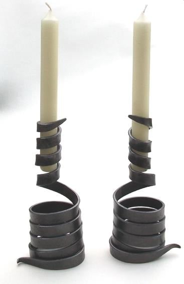 Pair of spiral candle sticks