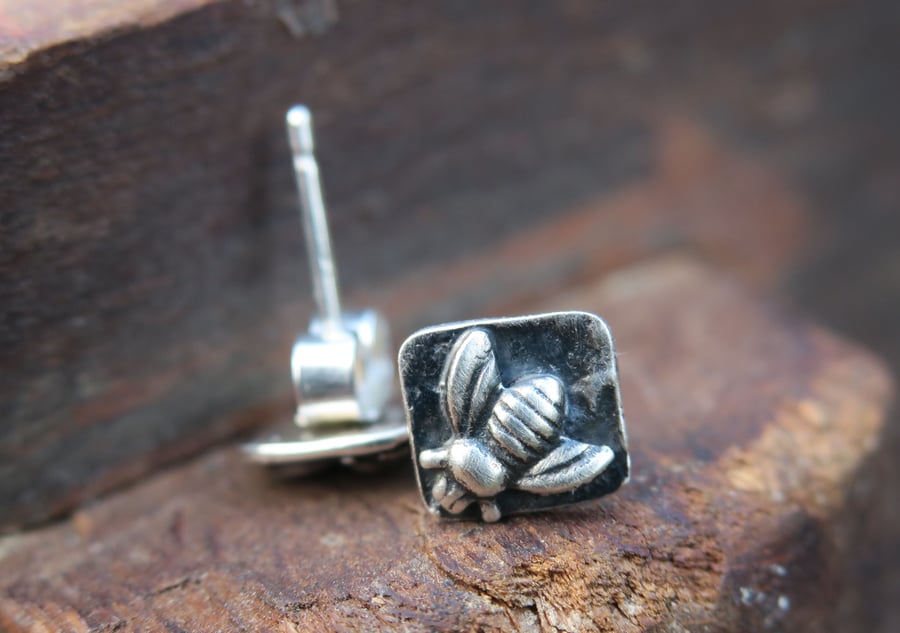 Silver cheap bee studs