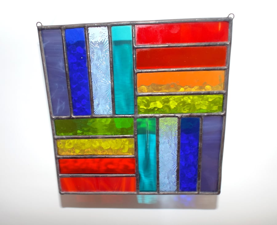 Stained Glass Rainbow `Patchwork Panel