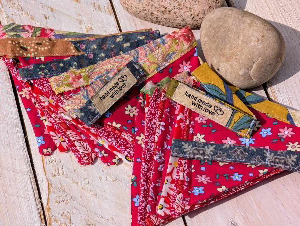 Handmade Beautiful Red Bunting 