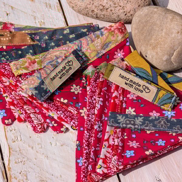 Handmade Beautiful Red Bunting 