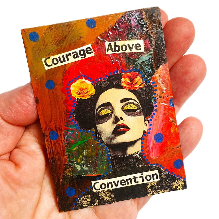 Feminist ACEO Miniature Original Art Inspiring Female Figure Miniature Portrait