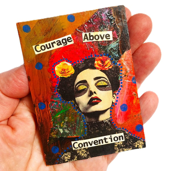 Feminist ACEO Miniature Original Art Inspiring Female Figure Miniature Portrait
