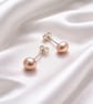 6mm Button Freshwater Pearl Sterling Silver Stud Earrings - Image 3
