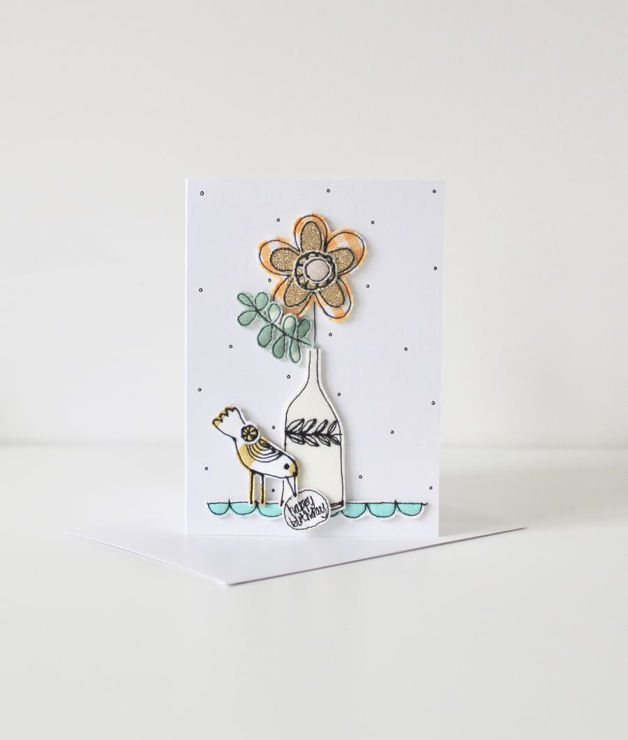 'Happy Birthday' - Handmade C6 Blank Card