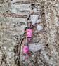 Wire and Bead Wrapped Dangle Earrings 