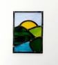 Leaded stained glass river landscape panel - Image 3