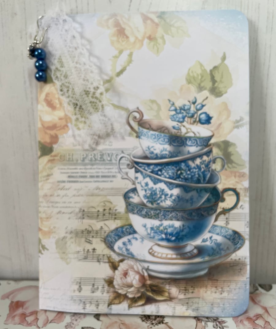 Folio - blue tea cups and birds -PB11 - 0002