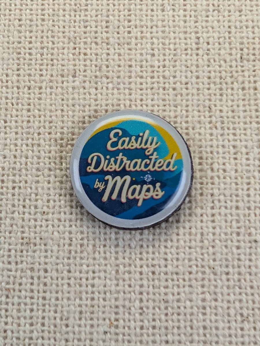 Easily Distracted By Maps Fridge Magnet - Travel Themed - Resin Finished