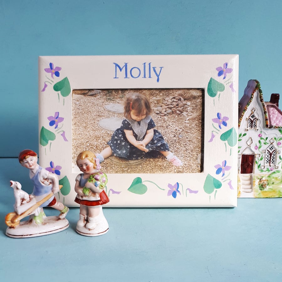 Personalised Photo-frame with Dainty Violets