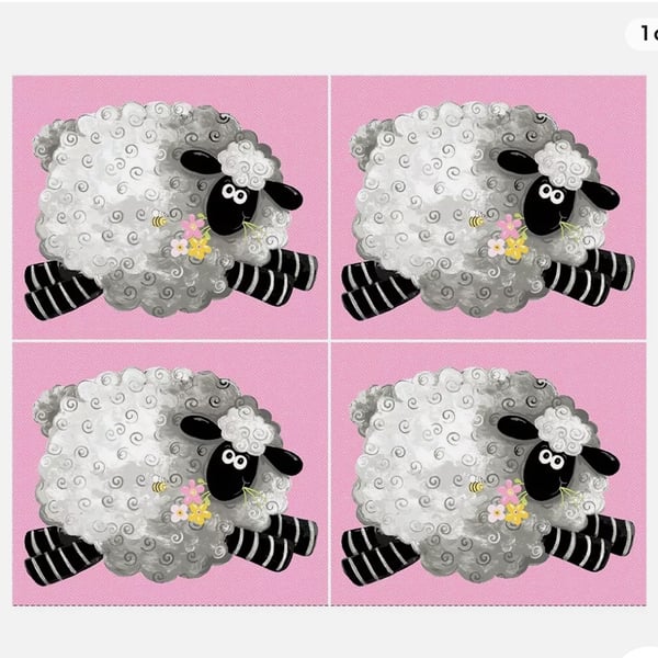 Suzy bee Lal the Lamb Fabric Panel