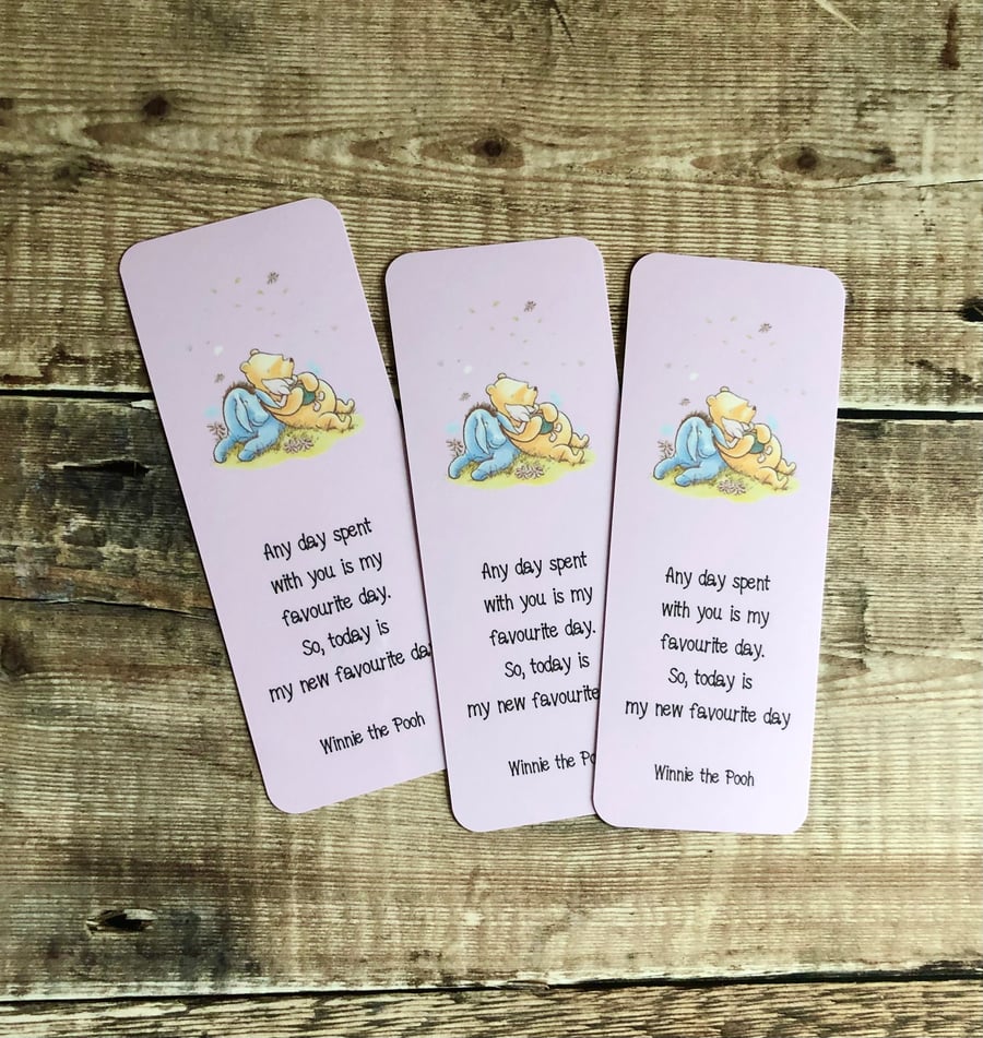 Winnie the pooh set of laminated bookmarks gift pack