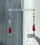 Ruth - Gothic Red & Silver Earrings  - Image 2