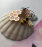 Honey bee and honeycomb natural world dangly earrings - Image 4