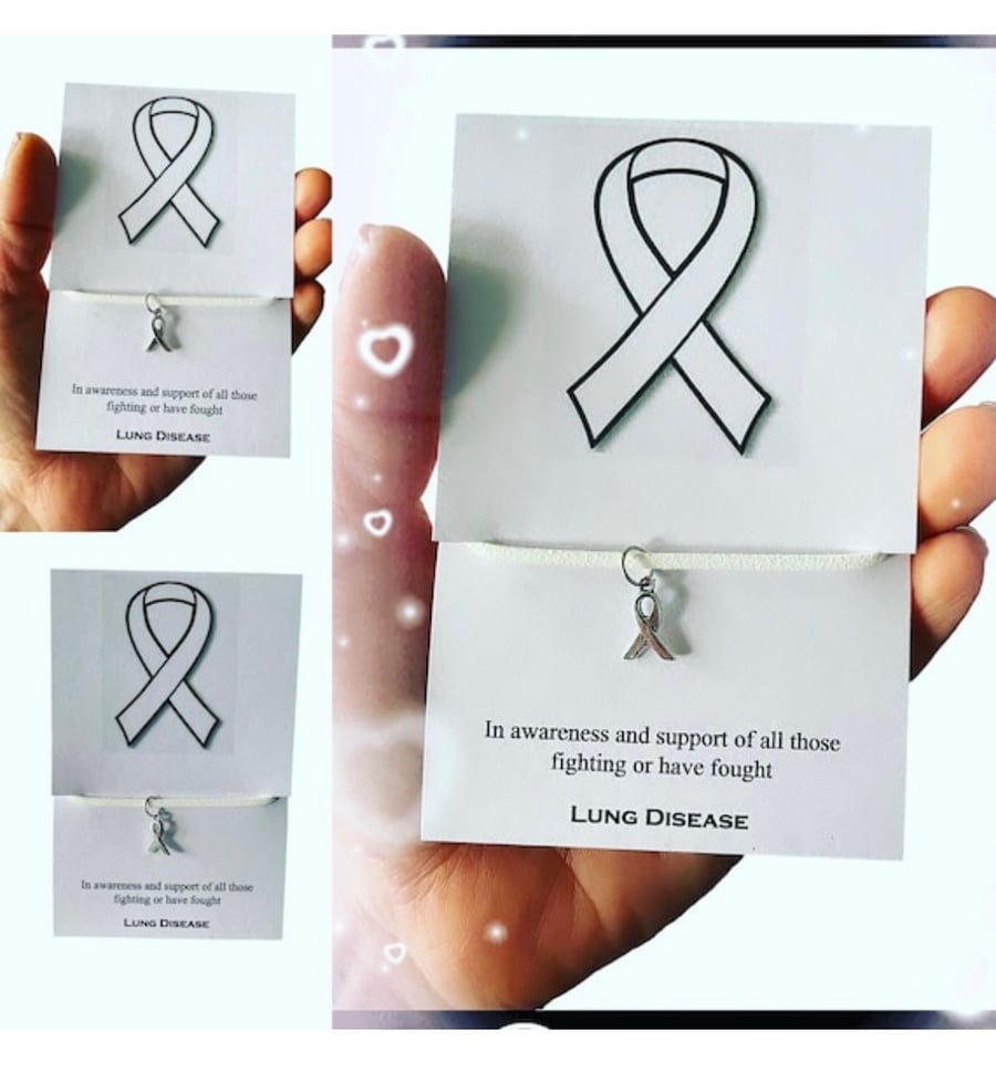 Set of 6 in awareness and support of lung disease wish bracelet set x6 
