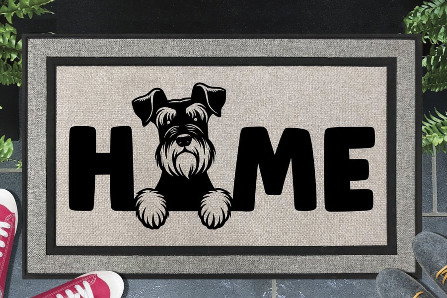 Standard Schnauzer Home Door Mat No.2 - All Weather Welcome Mat - 45x70cm 