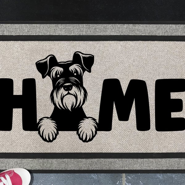 Standard Schnauzer Home Door Mat No.2 - All Weather Welcome Mat - 45x70cm 