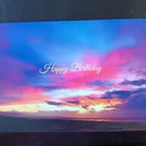 A6 birthday card: Sunset Colours (Hoylake photograph)