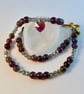 Sage Amethyst Necklace With Faceted Glass & Swarovski Heart - Handmade In Devon - Image 1