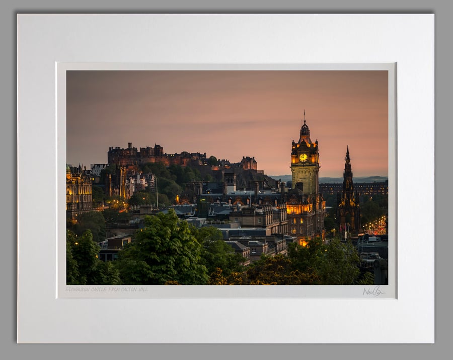 Edinburgh Castle from Calton Hill Scotland - A3 (50x40cm) Unframed Print