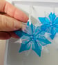 Fused glass turquoise snowflake decorations (set of 3) - Image 2