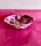 up cycled decopatch pinks bamboo bowl  - Image 1